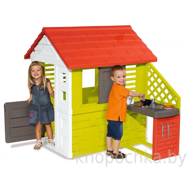 Детский домик пластиковый с кухней Smoby 810702